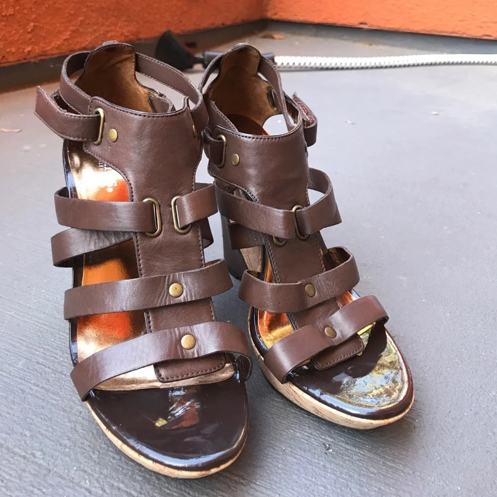 Charles by Charles David brown leather wedges